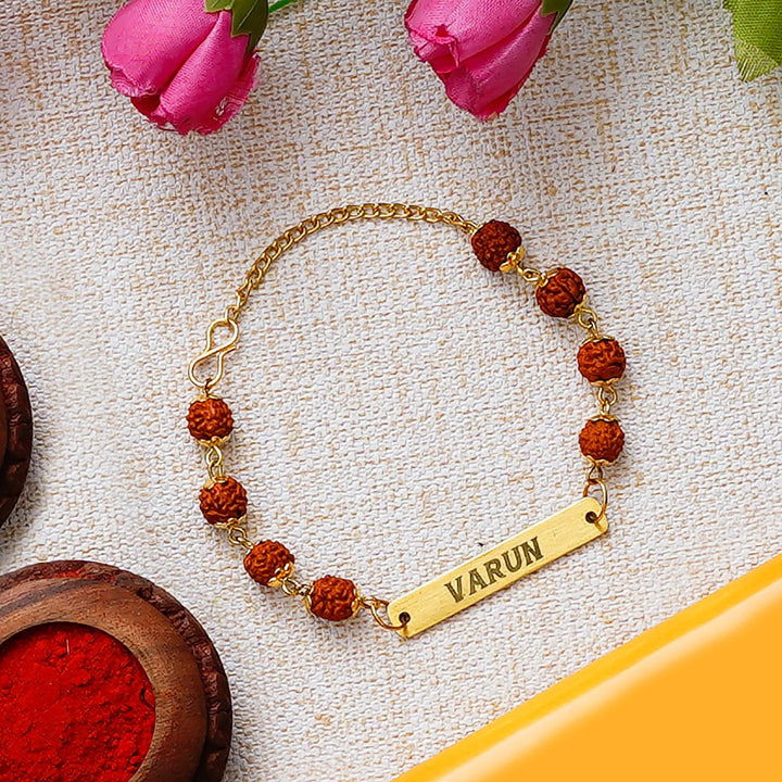 Customised Name Rudraksha Rakhi