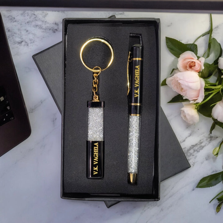 Luxury Diamond Pen + Keychain Combo