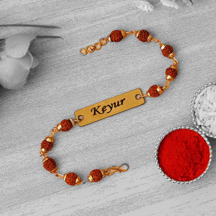 Customised Name Rudraksha Rakhi