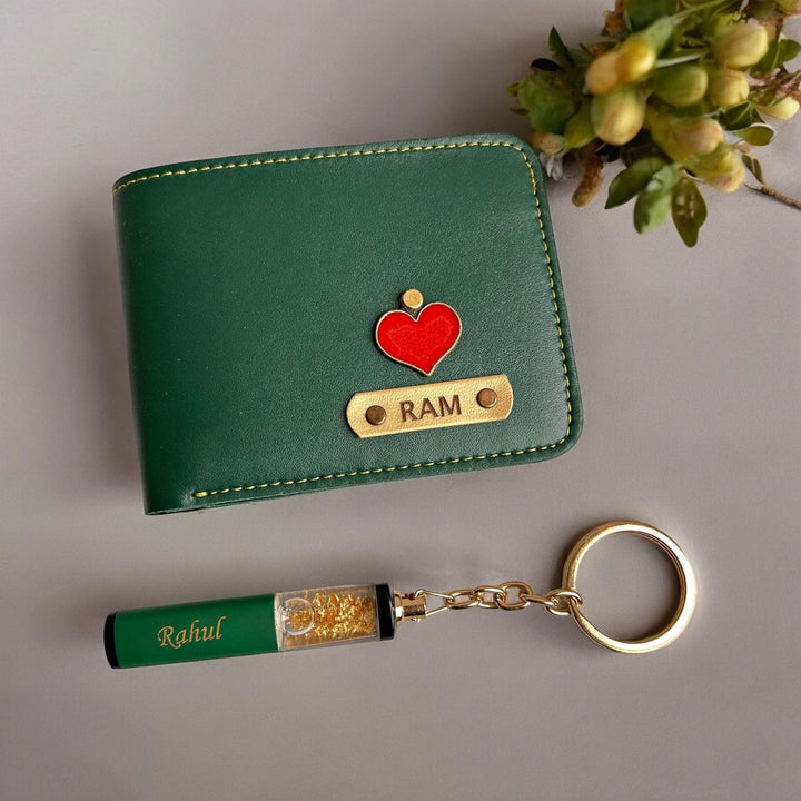 Men's Wallet + Glitter Keychain