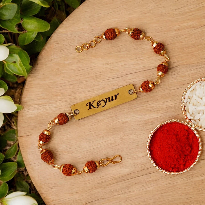 Customised Name Rudraksha Rakhi